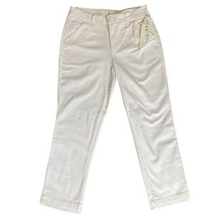 Caslon Women's Size 10 Cropped Chino Pants White NWT $49.99